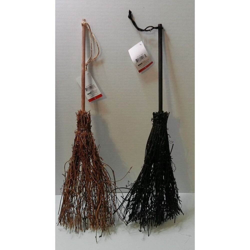 Cresent witches brooms Halloween Decoration Lot of 2